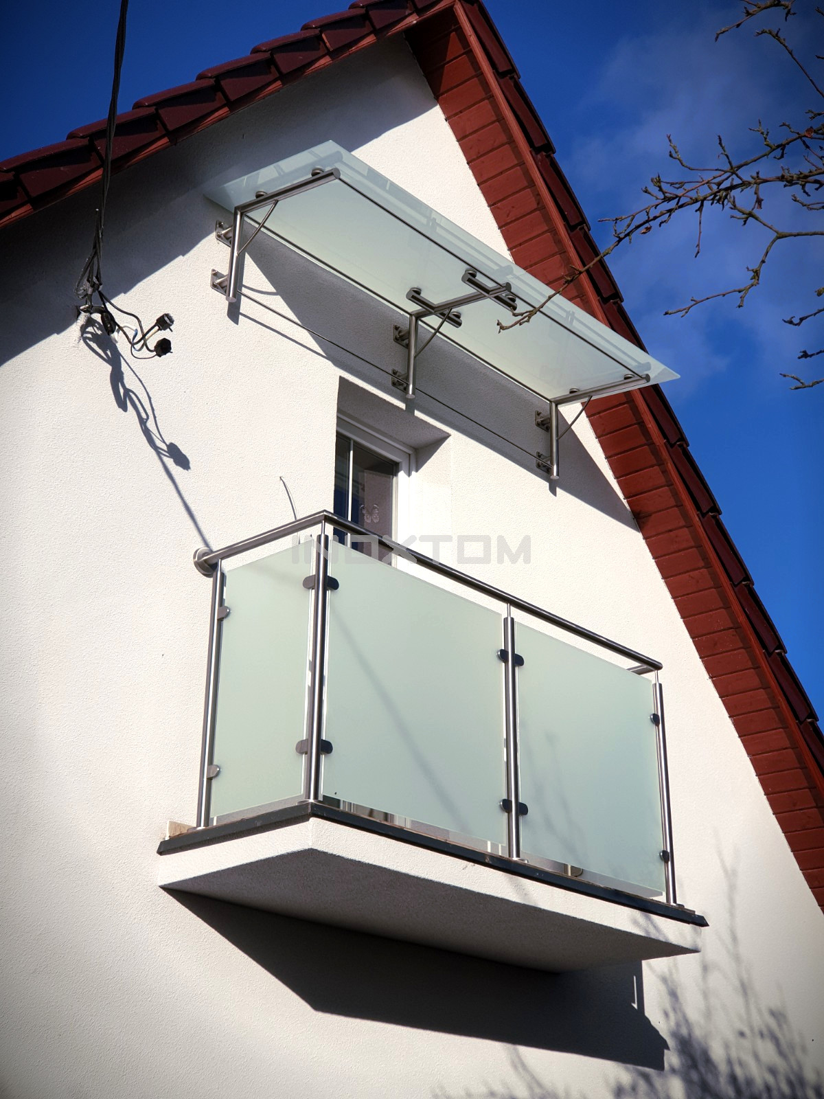 Gostyń – daszek i balustrada ze stali nierdzewnej